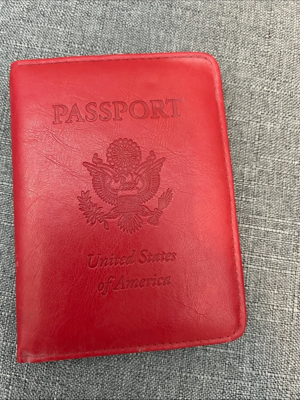 Red Leather Passport Holder Cover